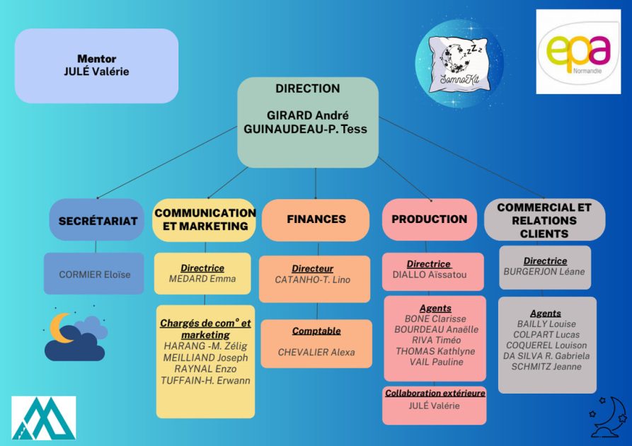 microentreprise somnokit organigramme